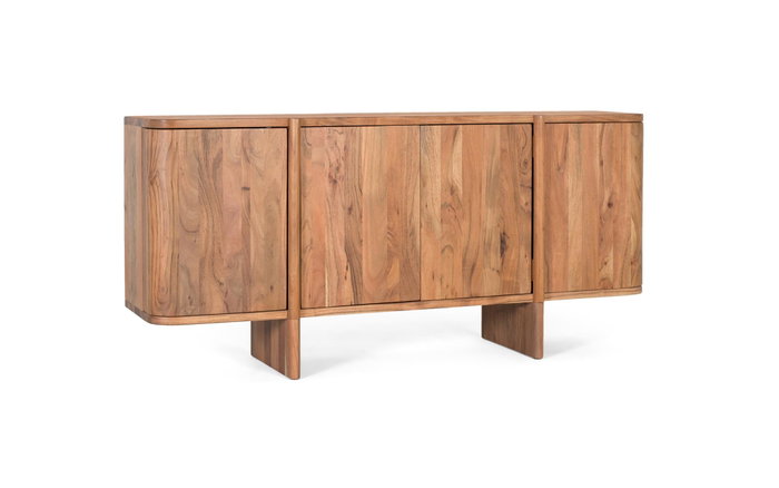 GINER Y COLOMER Aparador en Madera de Acacia Artesanal, Estilo Versátil con Apertura Push, 170 cm de Ancho, Color Natural
